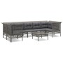 Set de muebles de jardín 8 pzas y cojines ratán sintético gris de vidaXL, Conjuntos de jardín - Ref: Foro24-3187479, Precio: ...