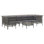 Set de muebles de jardín 8 pzas y cojines ratán sintético gris de vidaXL, Conjuntos de jardín - Ref: Foro24-3187479, Precio: ...