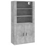 Aparador alto madera contrachapada gris hormigón de vidaXL, Aparadores - Ref: Foro24-3185363, Precio: 150,61 €, Descuento: %