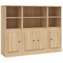 3-piece tall sideboard in Sonoma oak plywood by vidaXL, Sideboards - Ref: Foro24-3185306, Price: 188,57 €, Discount: %