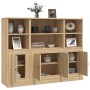 3-piece tall sideboard in Sonoma oak plywood by vidaXL, Sideboards - Ref: Foro24-3185306, Price: 188,57 €, Discount: %