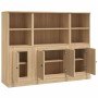 3-piece tall sideboard in Sonoma oak plywood by vidaXL, Sideboards - Ref: Foro24-3185306, Price: 188,57 €, Discount: %