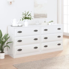 Sideboards 2 units glossy white plywood by vidaXL, Sideboards - Ref: Foro24-3185241, Price: 162,99 €, Discount: %