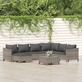 Garden furniture set 8 pieces and gray synthetic rattan cushions by vidaXL, Garden sets - Ref: Foro24-3187297, Price: 595,99 ...