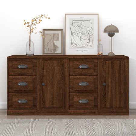 Sideboards 2 pieces oak brown plywood by vidaXL, Sideboards - Ref: Foro24-3185230, Price: 171,99 €, Discount: %