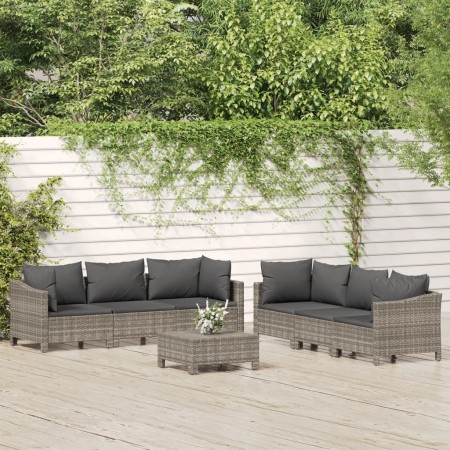 7-teiliges Gartenmöbel-Set und graue synthetische Rattankissen von vidaXL, Gartensets - Ref: Foro24-3187266, Preis: 589,10 €,...