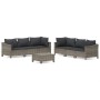 Set de muebles de jardín 7 pzas y cojines ratán sintético gris de vidaXL, Conjuntos de jardín - Ref: Foro24-3187266, Precio: ...