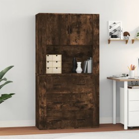 Tall smoked oak plywood sideboard by vidaXL, Sideboards - Ref: Foro24-3185388, Price: 170,97 €, Discount: %