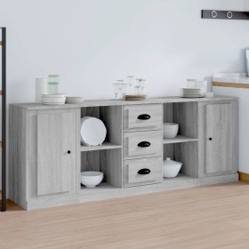 Sideboards 3 pieces Sonoma gray plywood by vidaXL, Sideboards - Ref: Foro24-3185261, Price: 161,99 €, Discount: %