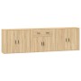 Sideboards 3 pieces plywood oak Sonoma color by vidaXL, Sideboards - Ref: Foro24-3185418, Price: 217,38 €, Discount: %