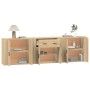 Sideboards 3 pieces plywood oak Sonoma color by vidaXL, Sideboards - Ref: Foro24-3185418, Price: 217,38 €, Discount: %