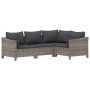 5-piece garden furniture set and gray synthetic rattan cushions by vidaXL, Garden sets - Ref: Foro24-3187280, Price: 414,41 €...