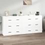 Aparadores 2 uds madera contrachapada blanco brillo de vidaXL, Aparadores - Ref: Foro24-3185409, Precio: 227,86 €, Descuento: %