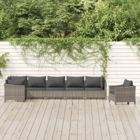 7-teiliges Gartenmöbel-Set und graue synthetische Rattankissen von vidaXL, Gartensets - Ref: Foro24-3187284, Preis: 535,53 €,...