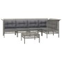 6-piece garden furniture set and gray synthetic rattan cushions by vidaXL, Garden sets - Ref: Foro24-3187508, Price: 367,49 €...