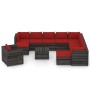 12-piece garden furniture set with gray impregnated wood cushions by vidaXL, Garden sets - Ref: Foro24-3068510, Price: 1,00 €...