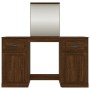 Dressing table with brown oak mirror 130x50x132.5 cm by vidaXL, Bedroom Dressers - Ref: Foro24-3185342, Price: 150,98 €, Disc...