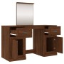 Dressing table with brown oak mirror 130x50x132.5 cm by vidaXL, Bedroom Dressers - Ref: Foro24-3185342, Price: 150,98 €, Disc...