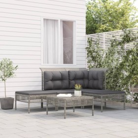 5-piece garden furniture set with gray synthetic rattan cushions by vidaXL, Garden sets - Ref: Foro24-3187496, Price: 284,99 ...