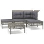 Set de muebles de jardín 5 pzas y cojines ratán sintético gris de vidaXL, Conjuntos de jardín - Ref: Foro24-3187496, Precio: ...