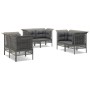 Set de muebles de jardín 6 pzas y cojines ratán sintético gris de vidaXL, Conjuntos de jardín - Ref: Foro24-3187492, Precio: ...