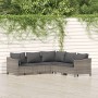 5-piece garden furniture set and gray synthetic rattan cushions by vidaXL, Garden sets - Ref: Foro24-3187279, Price: 355,12 €...