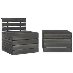 Pallet garden furniture 2 pieces dark gray pine wood by vidaXL, Garden sets - Ref: Foro24-315421, Price: 69,99 €, Discount: %