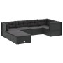 Set de muebles de jardín y cojines 7 pzas ratán sintético negro de vidaXL, Conjuntos de jardín - Ref: Foro24-3187148, Precio:...