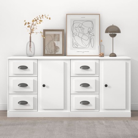 Sideboards 2 pieces white plywood by vidaXL, Sideboards - Ref: Foro24-3185223, Price: 206,29 €, Discount: %