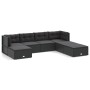 Set de muebles de jardín y cojines 7 pzas ratán sintético negro de vidaXL, Conjuntos de jardín - Ref: Foro24-3187152, Precio:...