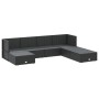 Set de muebles de jardín y cojines 7 pzas ratán sintético negro de vidaXL, Conjuntos de jardín - Ref: Foro24-3187152, Precio:...