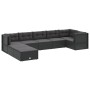 Set de muebles de jardín 8 pzas y cojines ratán sintético negro de vidaXL, Conjuntos de jardín - Ref: Foro24-3187150, Precio:...