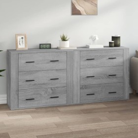 Sideboards 2 pieces plywood gray Sonoma by vidaXL, Sideboards - Ref: Foro24-3185413, Price: 164,38 €, Discount: %