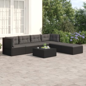 6-piece garden furniture set and black synthetic rattan cushions by vidaXL, Garden sets - Ref: Foro24-3187109, Price: 468,99 ...