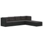 Set muebles de jardín 6 piezas y cojines ratán sintético negro de vidaXL, Conjuntos de jardín - Ref: Foro24-3187109, Precio: ...