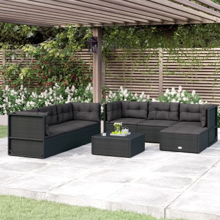 Garden furniture and cushions set 7 pieces black synthetic rattan by vidaXL, Garden sets - Ref: Foro24-3187093, Price: 587,99...