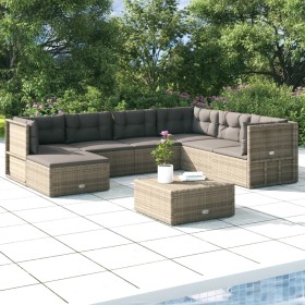 7-piece garden furniture set and gray synthetic rattan cushions by vidaXL, Garden sets - Ref: Foro24-3187232, Price: 641,99 €...