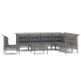 Set de muebles de jardín 8 pzas y cojines ratán sintético gris de vidaXL, Conjuntos de jardín - Ref: Foro24-3187529, Precio: ...