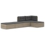 Set de muebles de jardín 5 pzas y cojines ratán sintético gris de vidaXL, Conjuntos de jardín - Ref: Foro24-3187188, Precio: ...