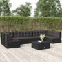 Gartenmöbel- und Kissenset, 7-teilig, schwarzes synthetisches Rattan von vidaXL, Gartensets - Ref: Foro24-3187161, Preis: 591...