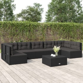 Garden furniture and cushions set 7 pieces black synthetic rattan by vidaXL, Garden sets - Ref: Foro24-3187161, Price: 591,54...