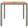 Mesa de jardín ratán PE gris y superficie madera maciza acacia de vidaXL, Mesas de jardín - Ref: Foro24-319549, Precio: 87,39...