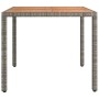 Mesa de jardín ratán PE gris y superficie madera maciza acacia de vidaXL, Mesas de jardín - Ref: Foro24-319549, Precio: 87,39...