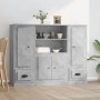 Hohes Sideboard 3 Stück Sperrholz grauer Beton von vidaXL, Sideboards - Ref: Foro24-3185315, Preis: 184,37 €, Rabatt: %