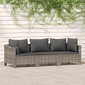 3-teiliges Gartenmöbel-Set und Kissen synthetisches Rattangrau von vidaXL, Gartensets - Ref: Foro24-3187262, Preis: 248,07 €,...