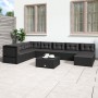 Set de muebles de jardín 8 pzas y cojines ratán sintético negro de vidaXL, Conjuntos de jardín - Ref: Foro24-3187101, Precio:...