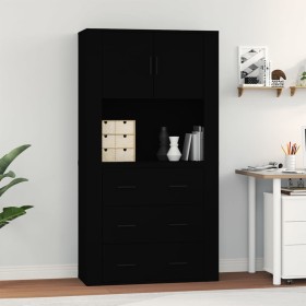 Aparador alto madera contrachapada negro de vidaXL, Aparadores - Ref: Foro24-3185384, Precio: 166,99 €, Descuento: %