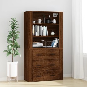 Tall oak brown plywood sideboard by vidaXL, Sideboards - Ref: Foro24-3185398, Price: 149,13 €, Discount: %