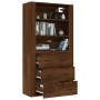 Tall oak brown plywood sideboard by vidaXL, Sideboards - Ref: Foro24-3185398, Price: 144,99 €, Discount: %