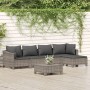 6-piece garden furniture set and gray synthetic rattan cushions by vidaXL, Garden sets - Ref: Foro24-3187271, Price: 377,52 €...